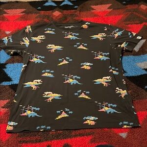 Free Planet Black Dinosaur Print Short Sleeve Tee